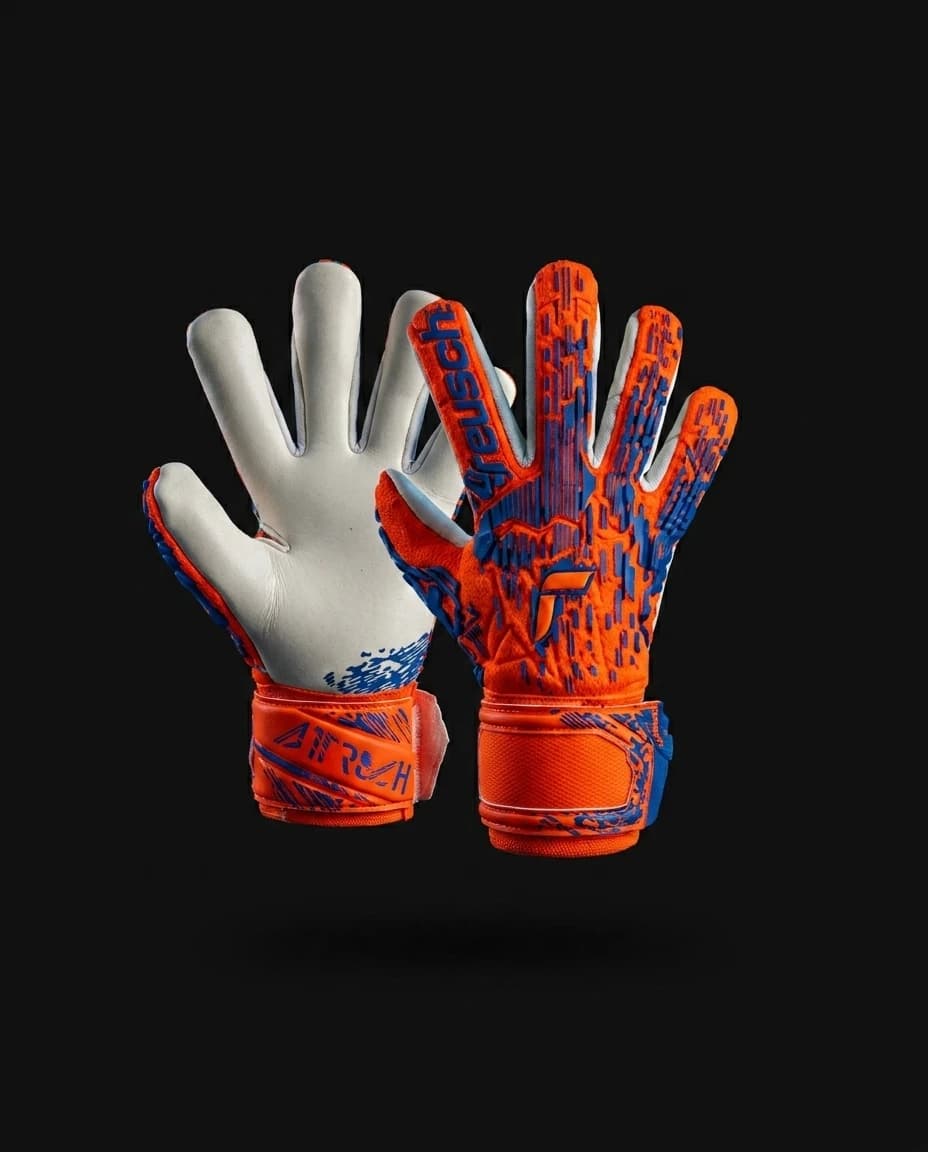 Guante de arquero REUSCH ATTRAKT FREEGEL SILVER HYPER ORANGE ELECTRIC BLUE