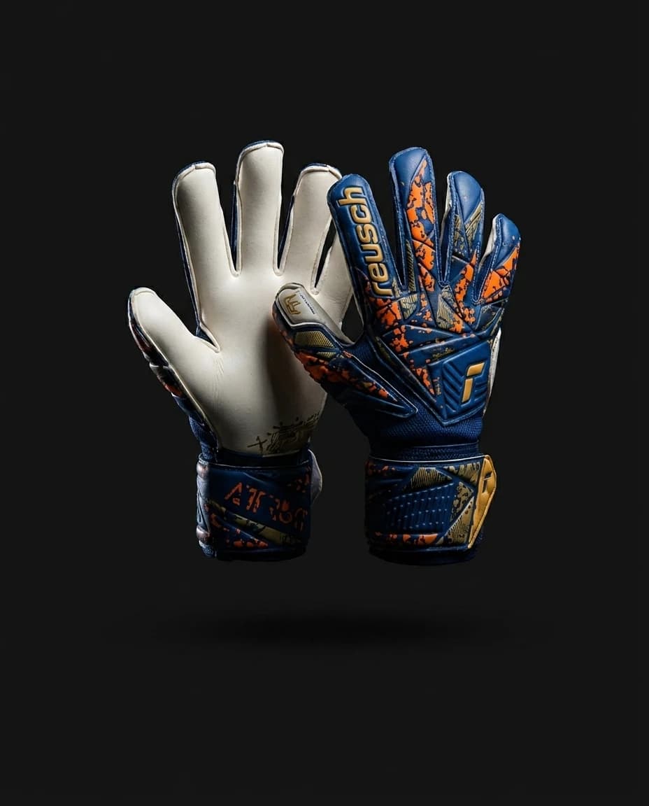 Guante de arquero REUSCH ATTRAKT GRIP JR PREMIUM BLUE GOLD