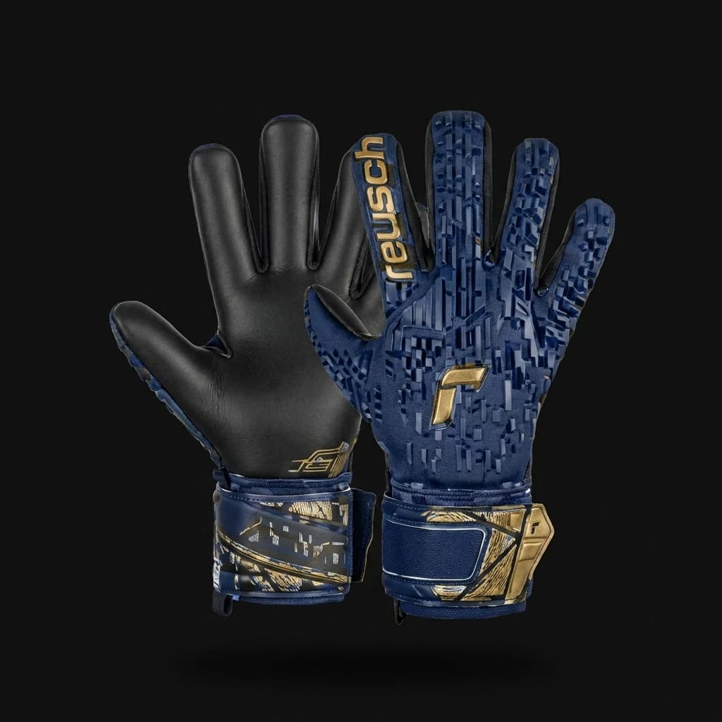 Guante de arquero REUSCH ATTRAKT FREEGEL SILVER PREMIUM BLUE GOLD BLACK